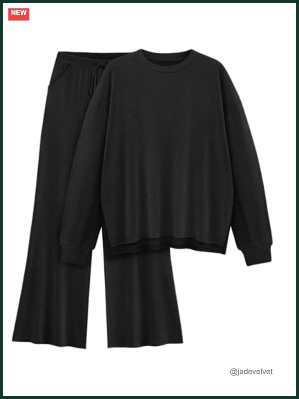 Women's Lounge Set 2 Piece Long Sleeve Wide Leg Pants With Pockets Cozy